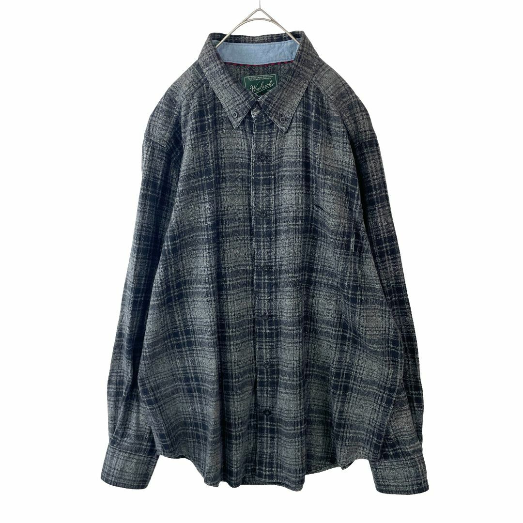 WOOLRICH(ウールリッチ)のUSA古着 ウールリッチ 秋冬 ネルシャツ 長袖シャツ グレー系 チェック L メンズのトップス(シャツ)の商品写真