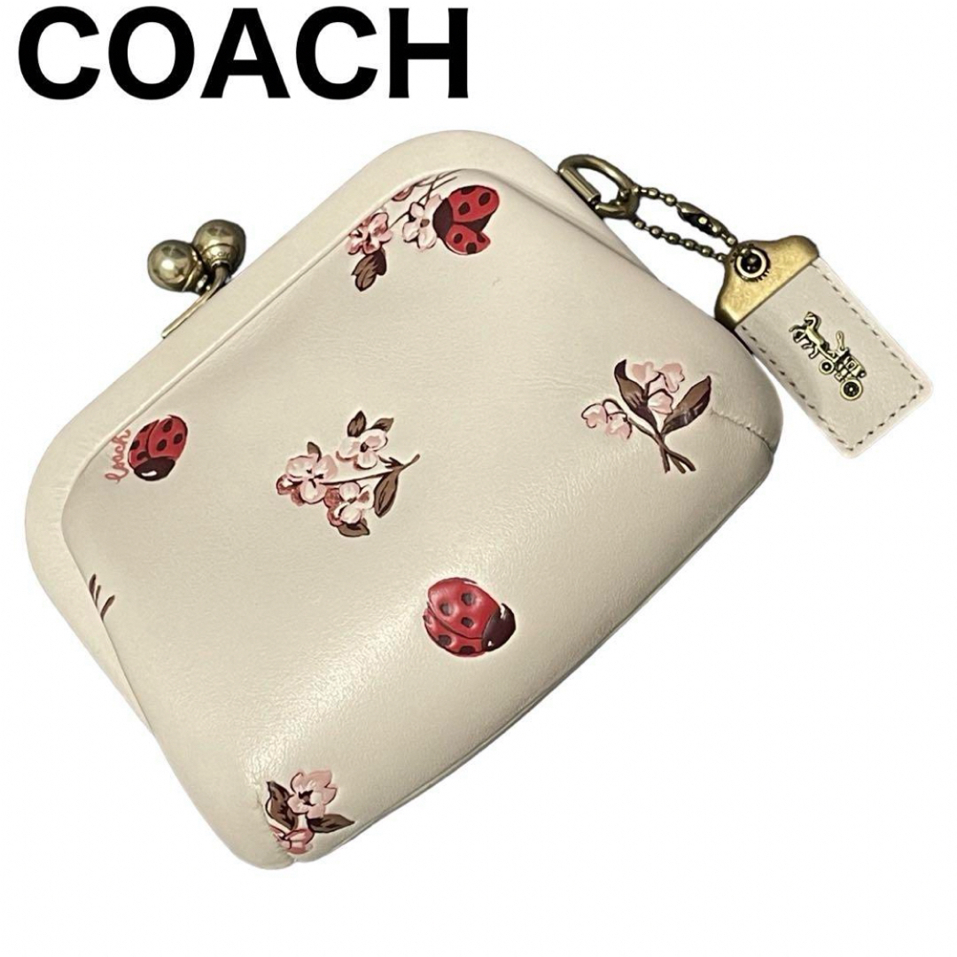 楽天最安値に挑戦】 美品 COACH コインケース キスロック てんとう虫