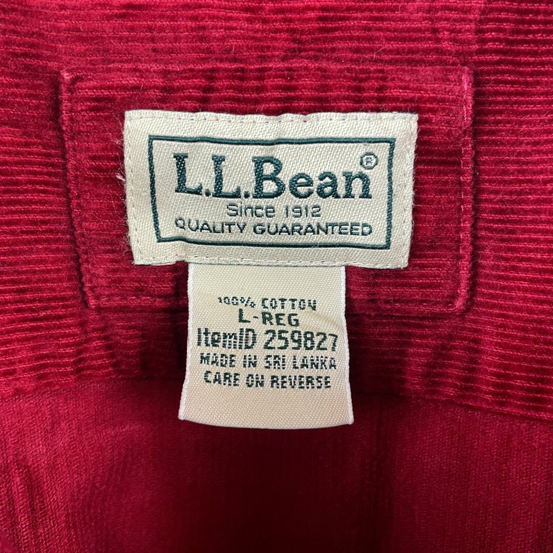 L.L.Bean(エルエルビーン)のUSA古着 エルエルビーン コーデユロイ 長袖シャツ 赤 レッド US/L 秋冬 メンズのトップス(シャツ)の商品写真