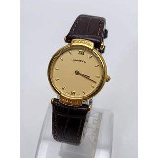 ランセル(LANCEL)のT832 極美品 LANCEL ランセル 腕時計 革ベルト ゴールド文字盤(腕時計)
