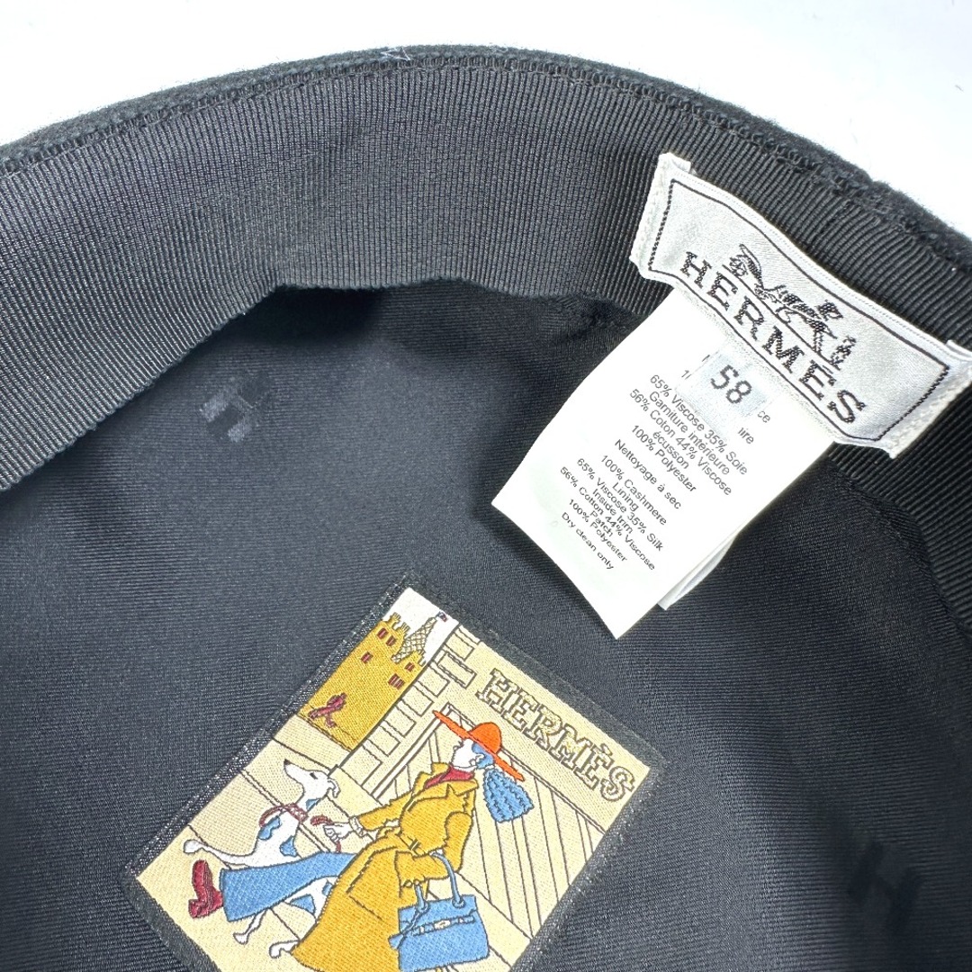 Hermes(エルメス)のエルメス HERMES ドーヴィル セリエ 帽子 キャスケット カシミヤ ブラック 未使用 レディースの帽子(キャスケット)の商品写真
