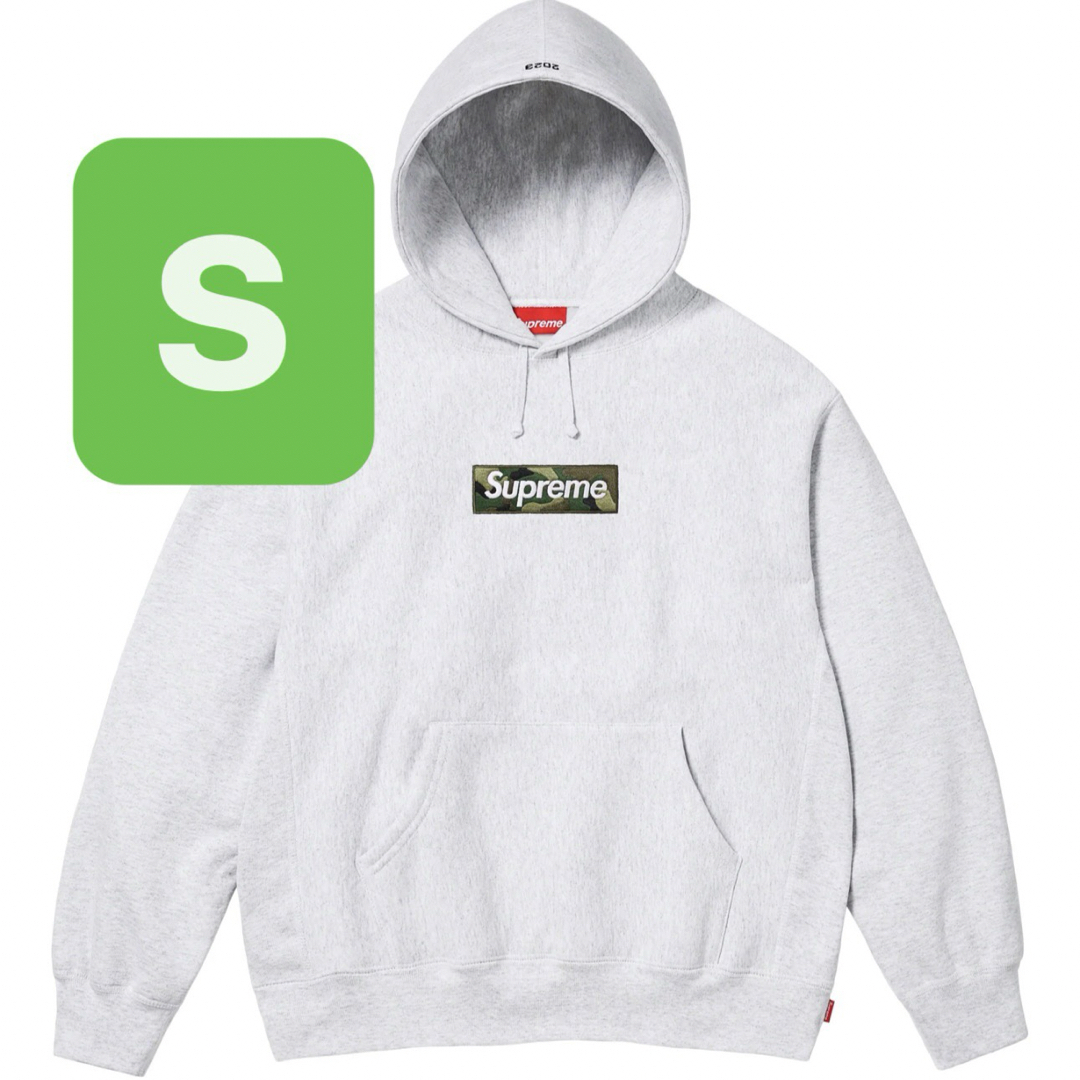 AshGreySizeSupreme Box Logo Hooded Sweatshirt