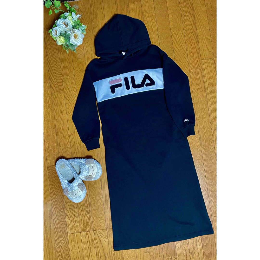 FILA(フィラ)のFILA フィラ スウェットワンピース  ロング　M レディースのワンピース(ロングワンピース/マキシワンピース)の商品写真