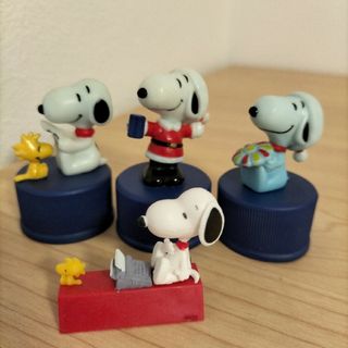 スヌーピー(SNOOPY)のクリスマス SNOOPY ボトルキャップ 他 4個セット フィギュア 置物(置物)