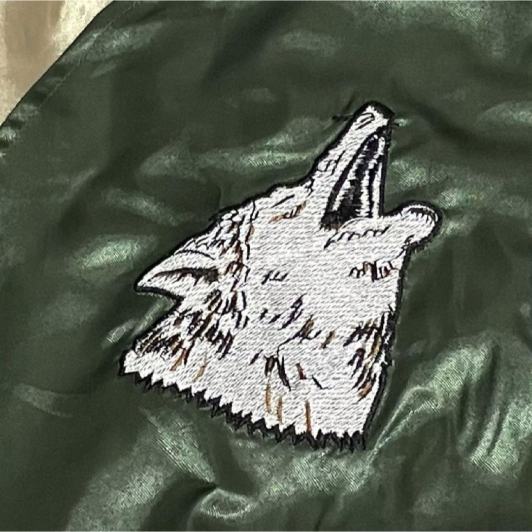 【美品】一心如鏡 イッシンニョキョウ スカジャン オーバーサイズ 和柄 刺繍 狼