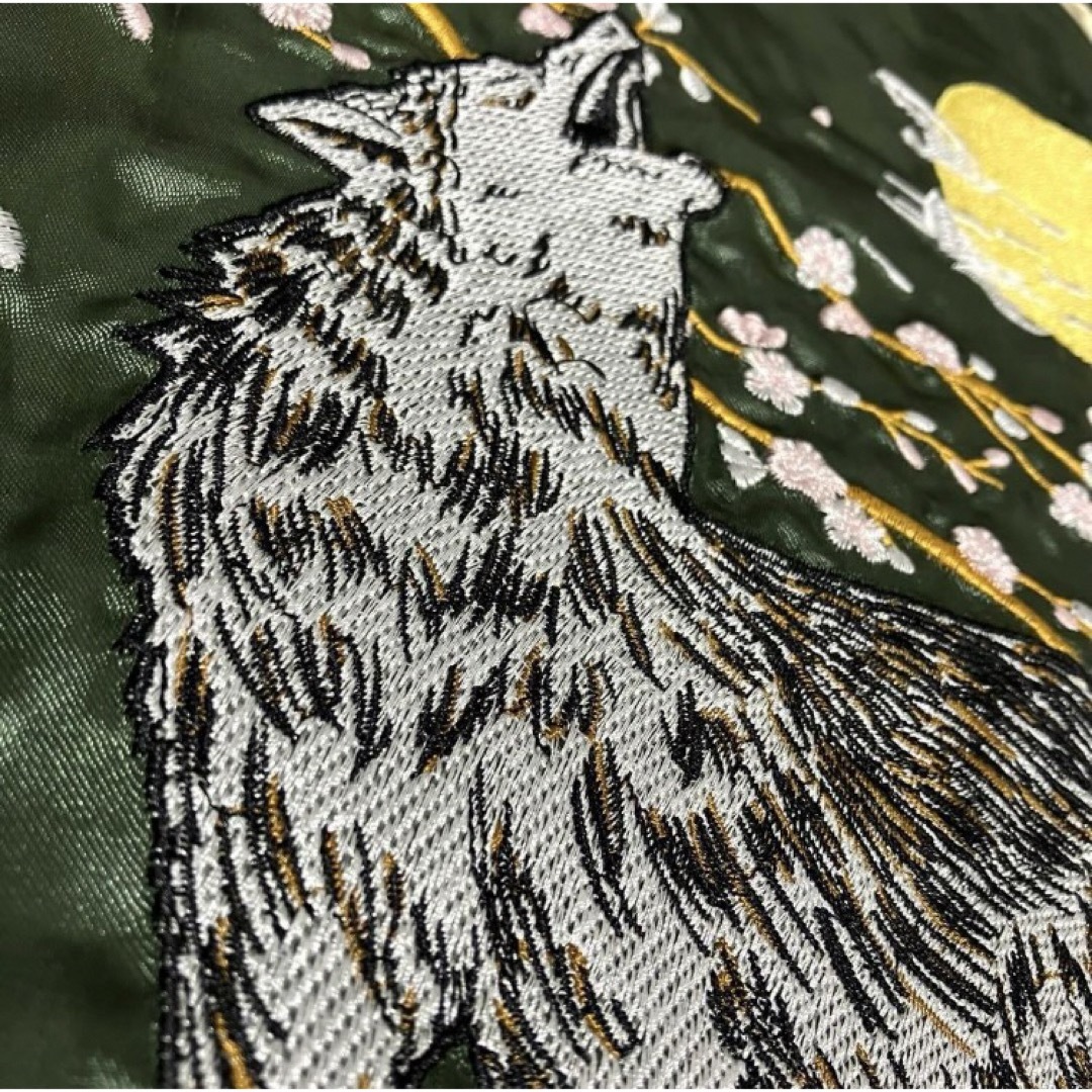 【美品】一心如鏡 イッシンニョキョウ スカジャン オーバーサイズ 和柄 刺繍 狼
