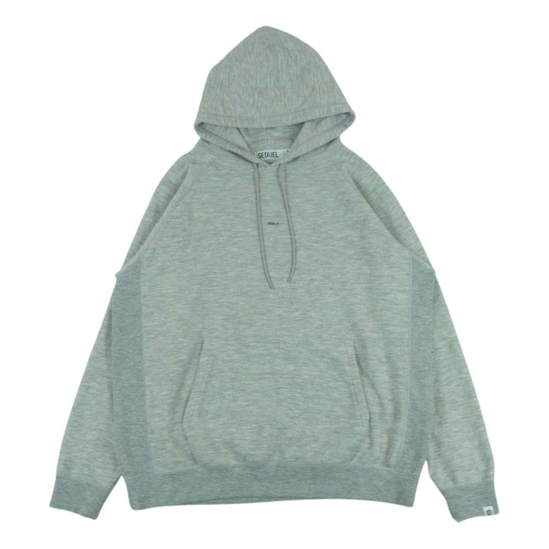 シークエル SEQUEL SQ-20AW-HD04 PULLOVER HOODIE ロゴ プリント プルオーバー パーカー 日本製 グレー系 MM着丈