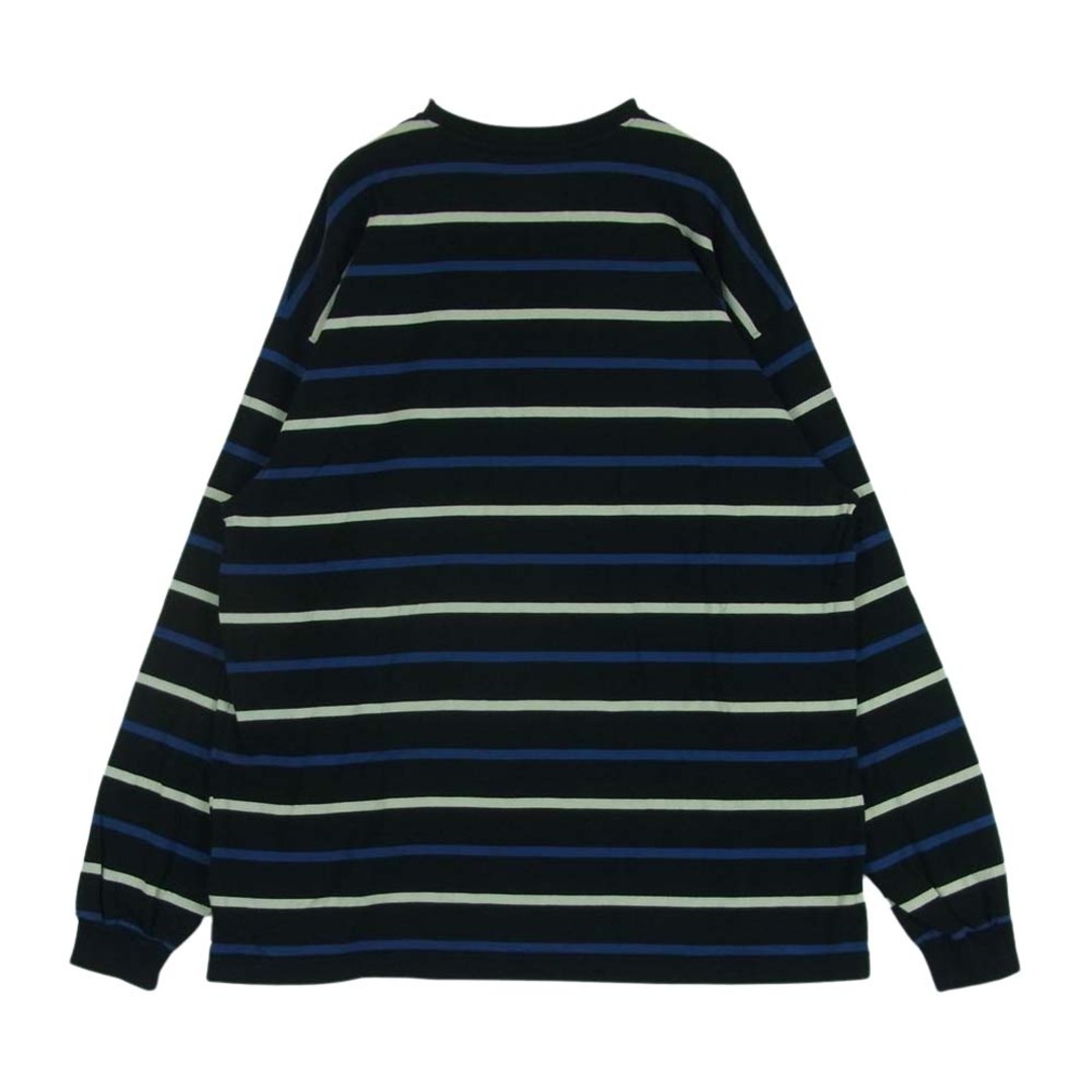 W)taps(ダブルタップス)のWTAPS ダブルタップス 22AW 222ATDT-CSM14 Long Sleeve BDY 02 Tee ボーダー 長袖 Tシャツ ブラック系 ブルー系 03【中古】 メンズのトップス(Tシャツ/カットソー(七分/長袖))の商品写真