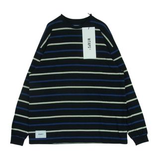 ダブルタップス(W)taps)のWTAPS ダブルタップス 22AW 222ATDT-CSM14 Long Sleeve BDY 02 Tee ボーダー 長袖 Tシャツ ブラック系 ブルー系 03【中古】(Tシャツ/カットソー(七分/長袖))