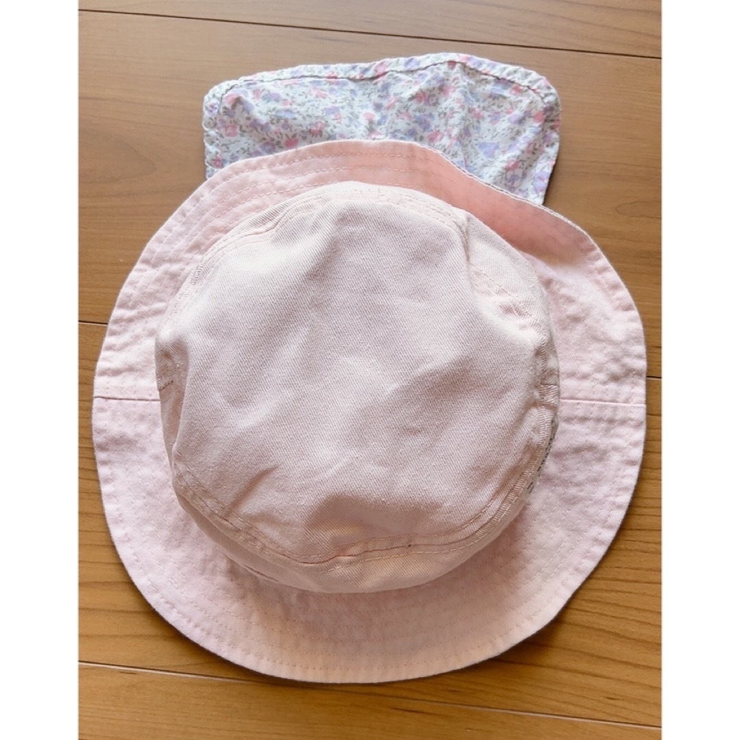西松屋(ニシマツヤ)の日よけ付き帽子　50cm キッズ/ベビー/マタニティのこども用ファッション小物(帽子)の商品写真