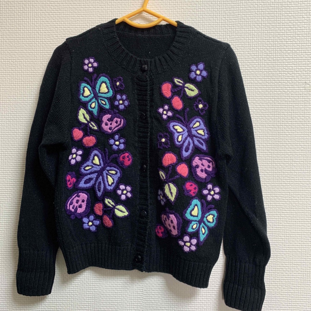 ANNA SUI mini(アナスイミニ)のアナスイミニ　ニットカーディガン　M キッズ/ベビー/マタニティのキッズ服女の子用(90cm~)(カーディガン)の商品写真