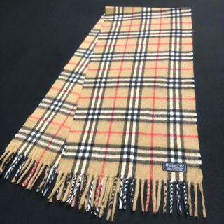 バーバリー(BURBERRY)のイングランド製 old burberrys カシミヤ マフラー シルバーグレー(マフラー)