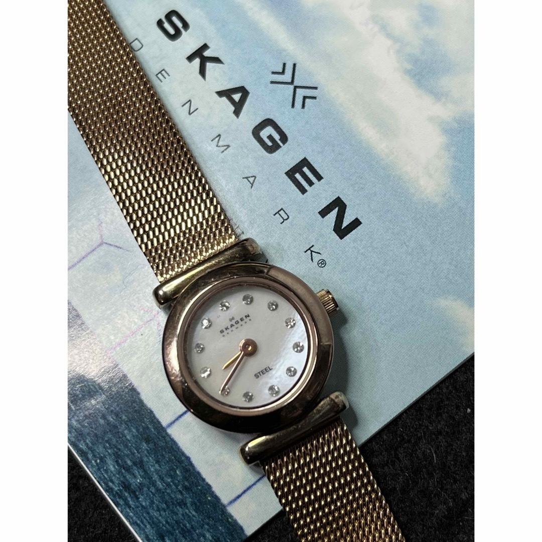 SKAGEN(スカーゲン)の★ SKAGEN シェル盤面12Pダイアモンド 小顔 レディース腕時計★保管品 レディースのファッション小物(腕時計)の商品写真