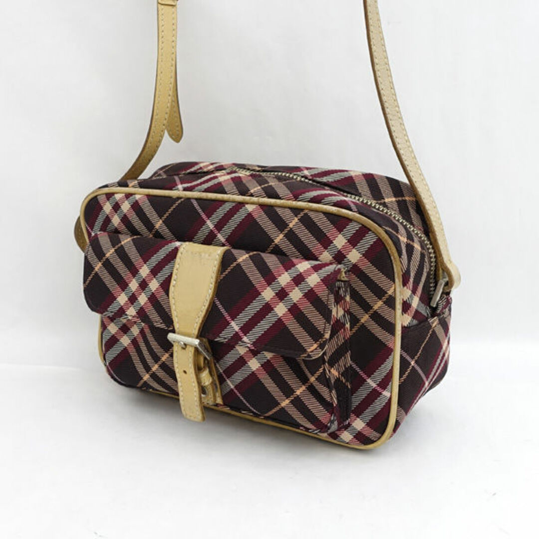 BURBERRY BLUE LABEL / バーバリーブルーレーベル ショルダーバッグ キャンバス レザー チェック柄 ブランド 中古  [0990012565] | フリマアプリ ラクマ