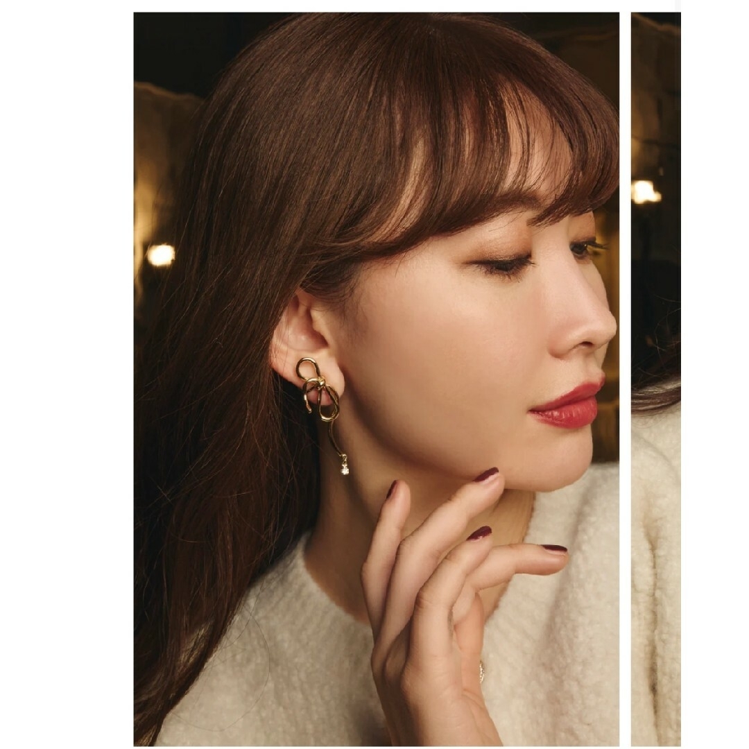 Herlipto Asymmetry Double Ribbon Earring