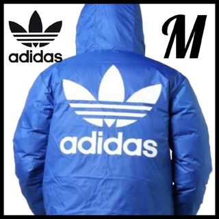 アディダス(adidas)の【リバーシブル】adidas★ダウンジャケット★キルティングジャケット★青黄★M(ダウンジャケット)