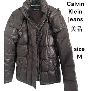 カルバンクライン(Calvin Klein)の【カルバンクラインジーンズ】美品 ダークブラウン ダウン ☆M(ダウンジャケット)