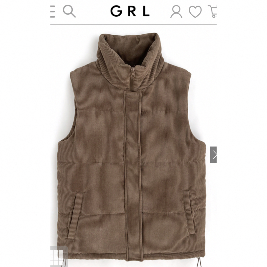 GRL(グレイル)のコーデュロイ中綿ダウンベスト レディースのジャケット/アウター(ダウンベスト)の商品写真