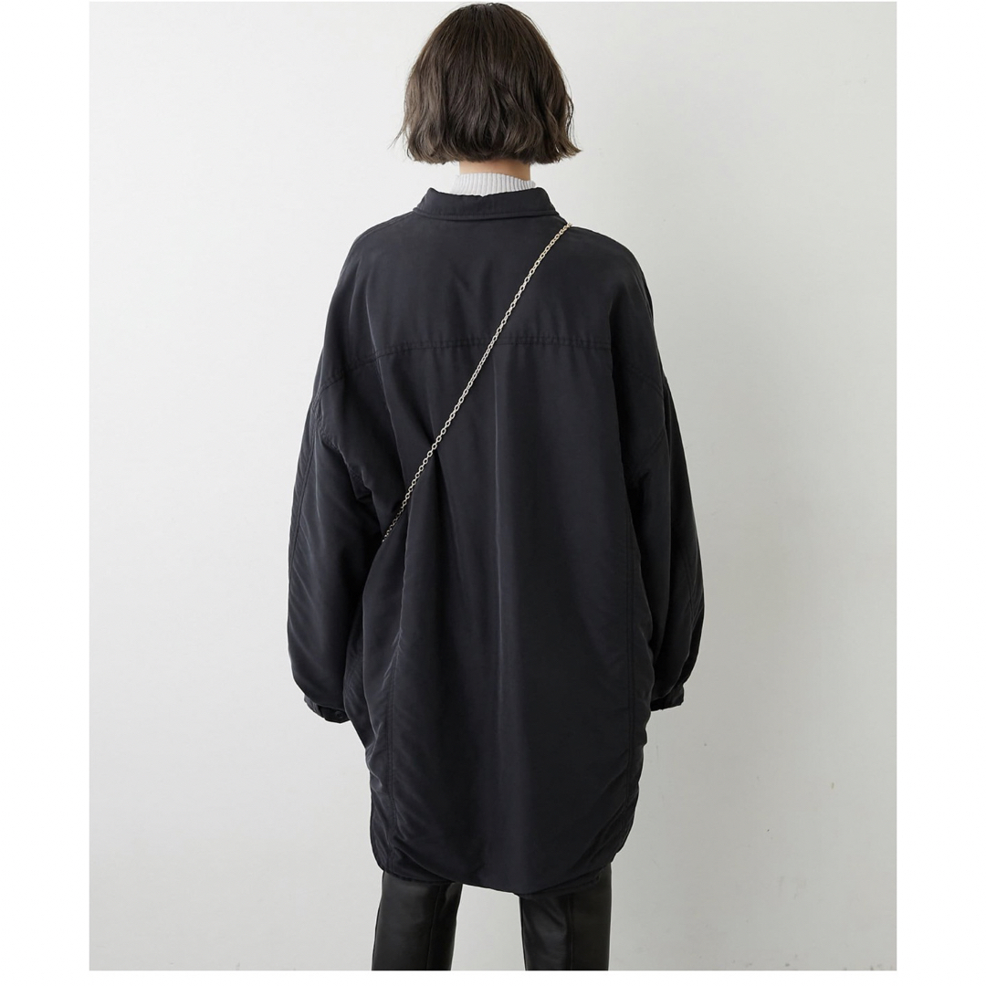Whim Gazette(ウィムガゼット)のshiro様専用 ウィムガゼット ナカワタシャツブルゾン ブラック コート レディースのジャケット/アウター(ブルゾン)の商品写真