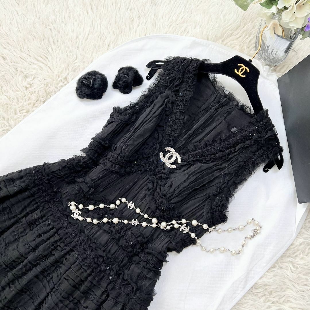 ★CHANEL★極美品★シルク★クリスタル★ドレス★ワンピース