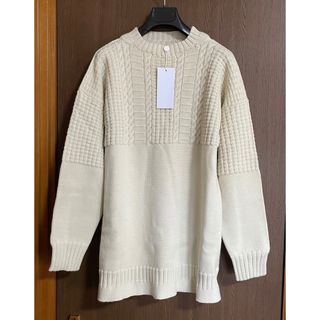 マルタンマルジェラ(Maison Martin Margiela)のS新品57%of メゾン マルジェラ アランニット ハーフ セーター アイボリー(ニット/セーター)