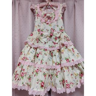 アンジェリックプリティー(Angelic Pretty)のティアードブーケジャンパースカート(ひざ丈ワンピース)