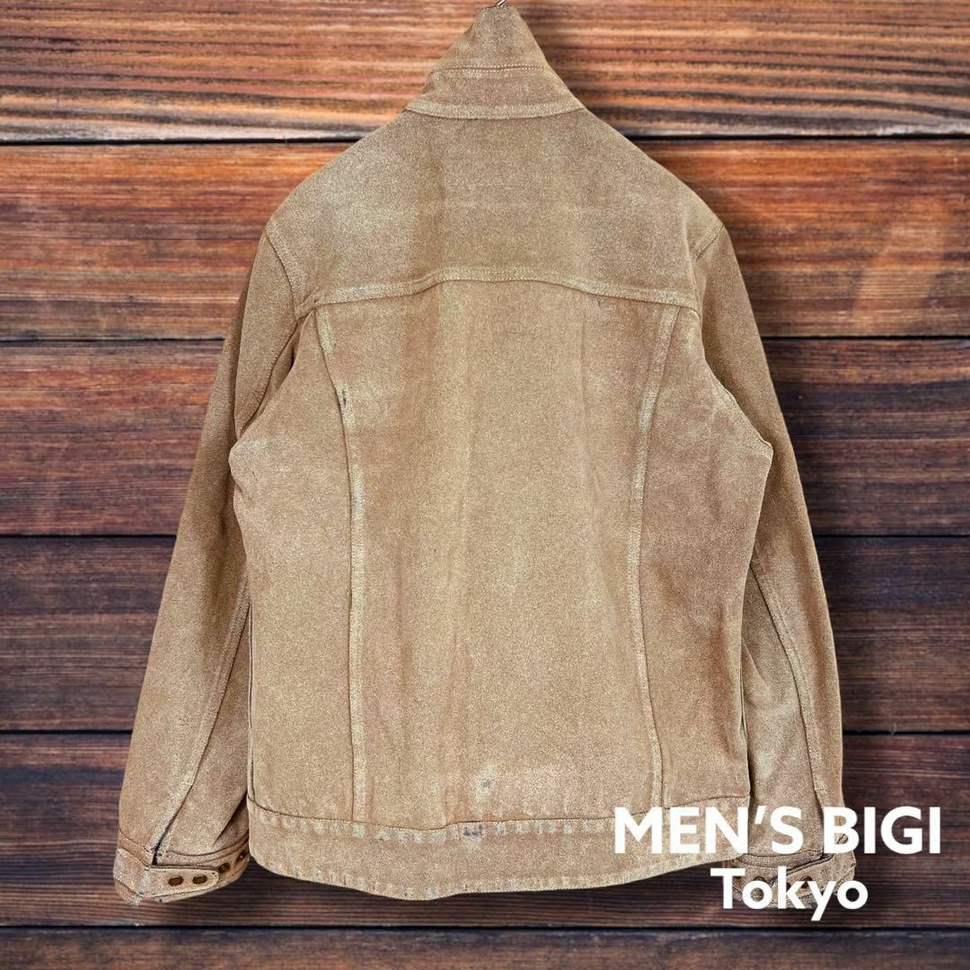 MEN'S BIGI(メンズビギ)の【メンズビギ】シングルライダース レザージャケット L ブラウン コットン メンズのジャケット/アウター(レザージャケット)の商品写真