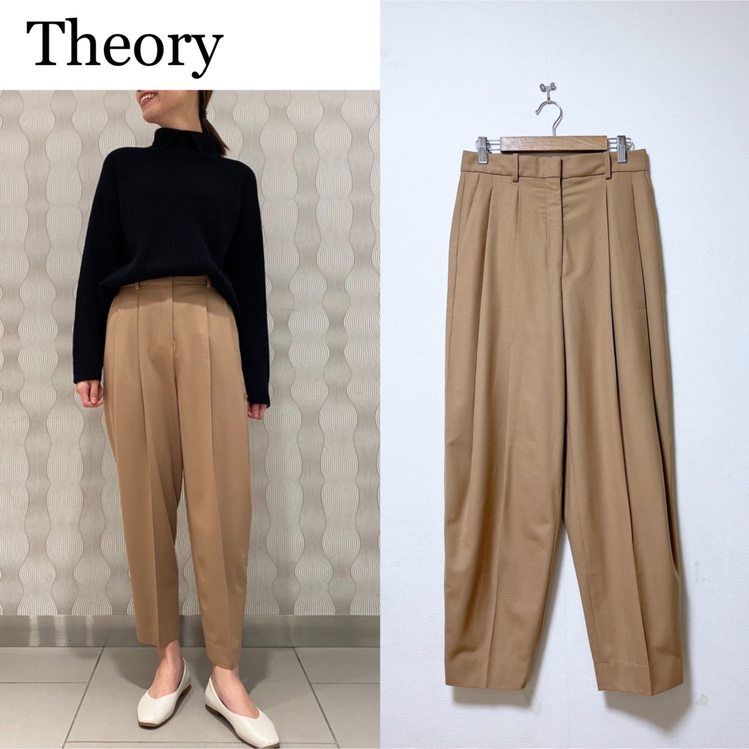 theory(セオリー)の【美品】Theory SUPER120sウールキャロットパンツ ウール混パンツ レディースのパンツ(カジュアルパンツ)の商品写真