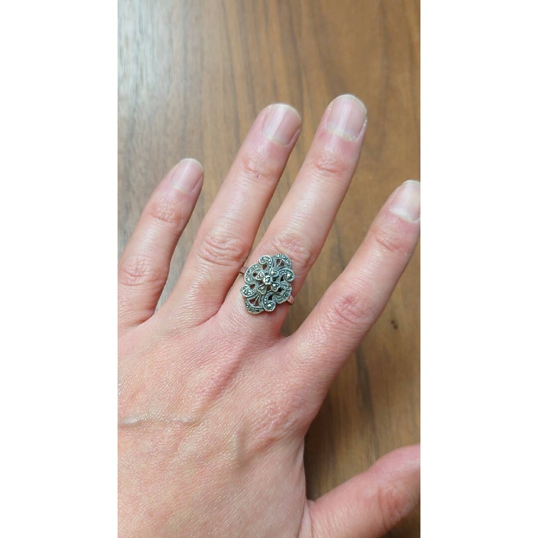 Vintage Silver 925 Marcasite Design Ring メンズのアクセサリー(リング(指輪))の商品写真