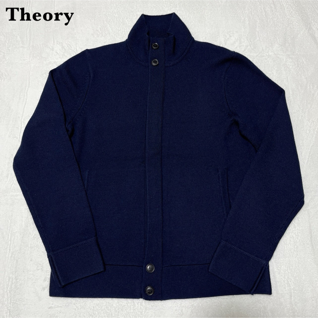 【極美品】Theory ドライバーズニット ダブルフェイス ネイビー 40メンズ