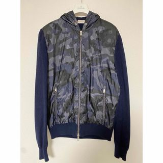 モンクレール(MONCLER)の【美品　最終値下！】MONCLERモンクレールニットダウンジャケット　ネイビー(ダウンジャケット)