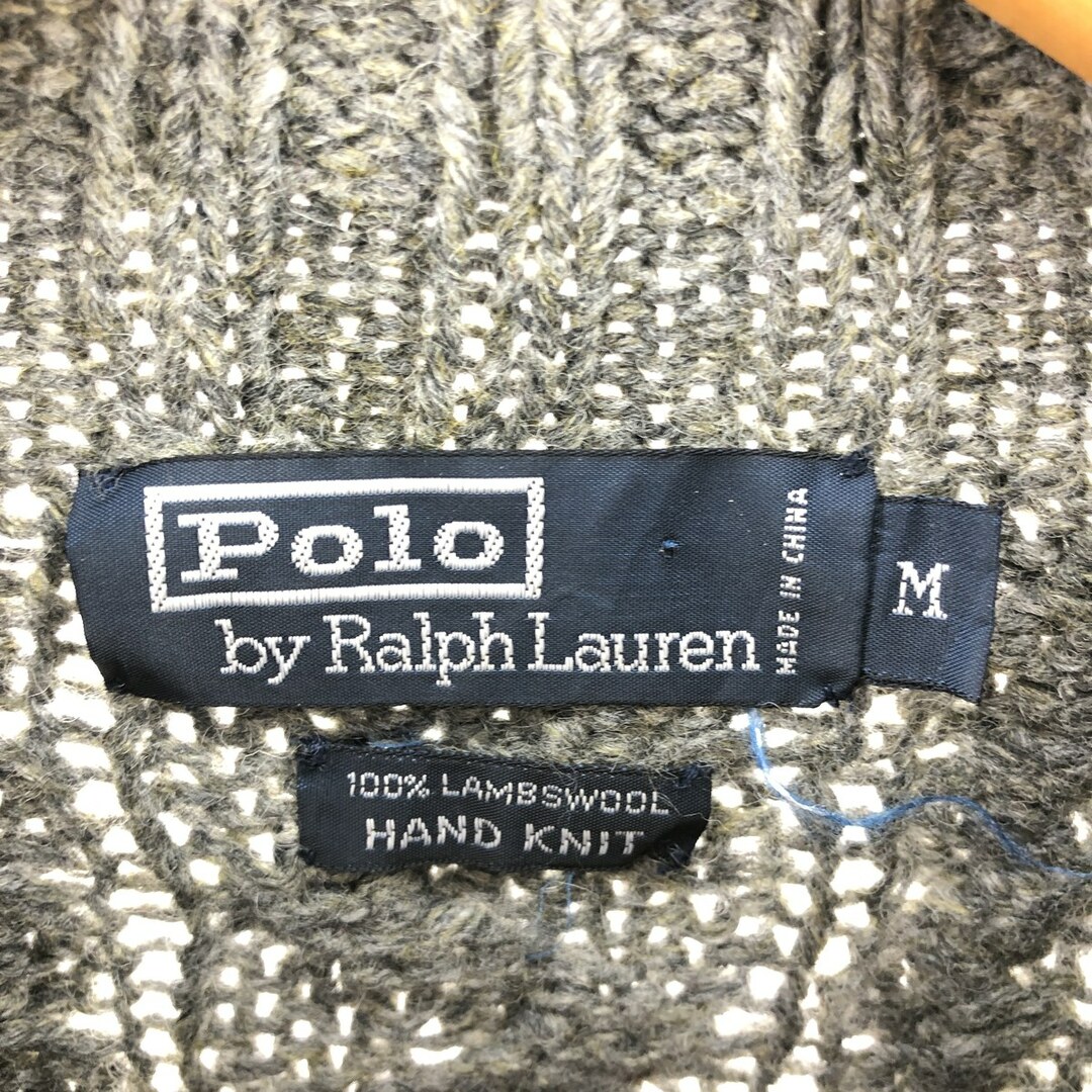 Ralph Lauren(ラルフローレン)の古着 ラルフローレン Ralph Lauren POLO by Ralph Lauren HAND KNIT タートルネック フィッシャーマン アランニットセーター メンズM /eaa405191 メンズのトップス(ニット/セーター)の商品写真