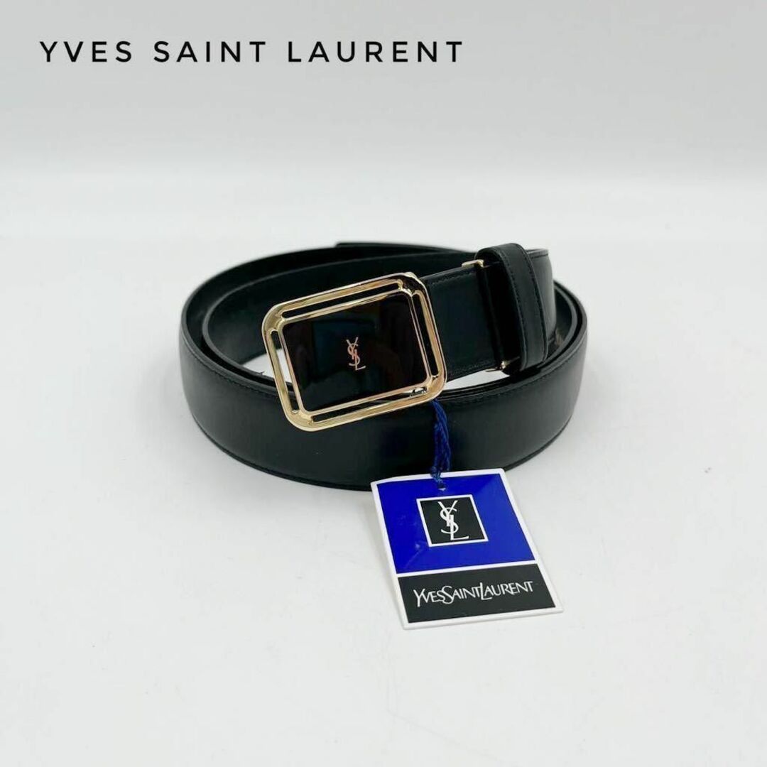 Yves Saint Laurent(イヴサンローラン)の☆美品☆Yves saint Laurent ベルト ブラック ゴールド 牛革 メンズのファッション小物(ベルト)の商品写真