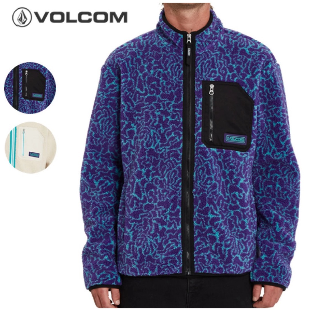 volcom(ボルコム)のVOLCOM ボルコム　フリース　フリースジャケット MUZZER FUZZ 紫 メンズのトップス(パーカー)の商品写真