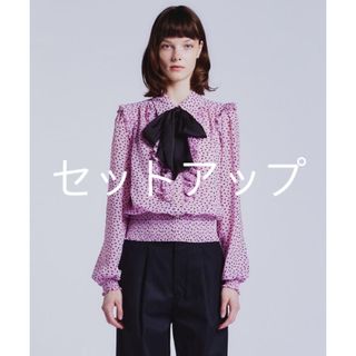 ダブルスタンダードクロージング(DOUBLE STANDARD CLOTHING)のハート×ウィングボウタイリボンブラウス  スカート ピンク(シャツ/ブラウス(長袖/七分))