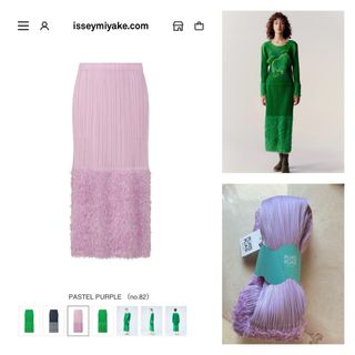 プリーツプリーズイッセイミヤケ(PLEATS PLEASE ISSEY MIYAKE)のイッセイミヤケ プリーツプリーズ 新作 FLUFFYTAIL スカート パープル(ロングスカート)