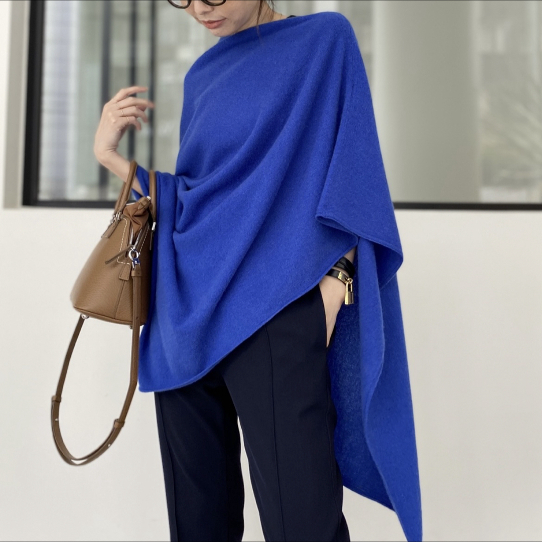 東大 【L´Appartement】Cashmere Poncho ネイビー robinsonhd.com