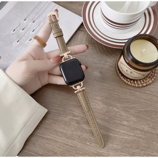 アップルウォッチ(Apple Watch)のApple Watch レザー バンド  42/44/45mm ブラウン+ローズ(腕時計)