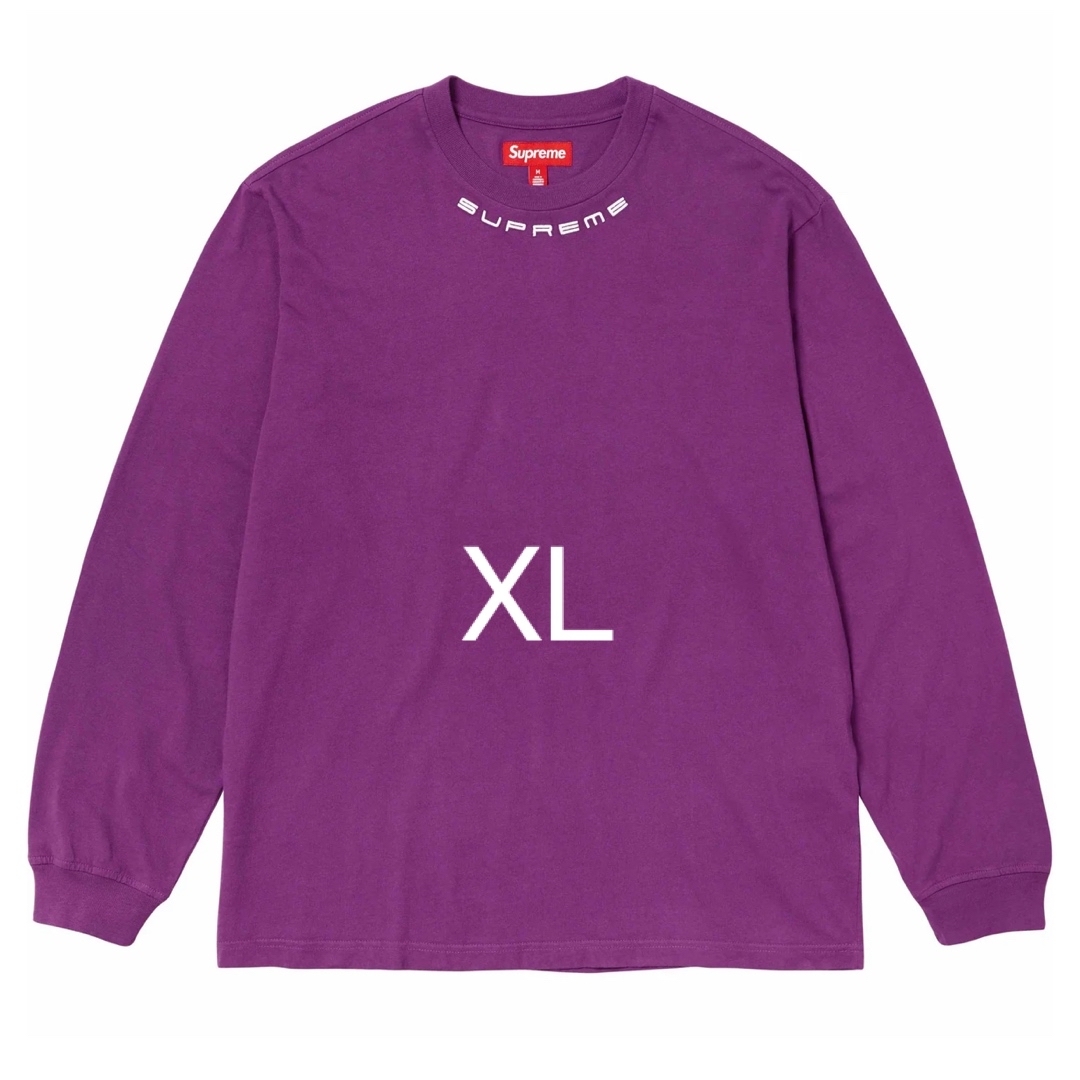 plumSIZESupreme Collar Logo L/S Top