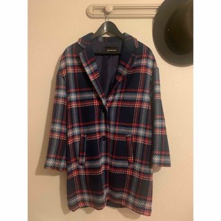 ザラ(ZARA)のチェックコート　アウター　(ロングコート)