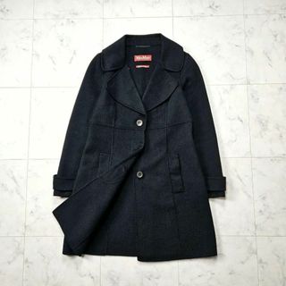 マックスマーラ(Max Mara)の【美品】マックスマーラ　クチートアマーノ　アンゴラ　カシミヤ　コート　ブラック(ロングコート)