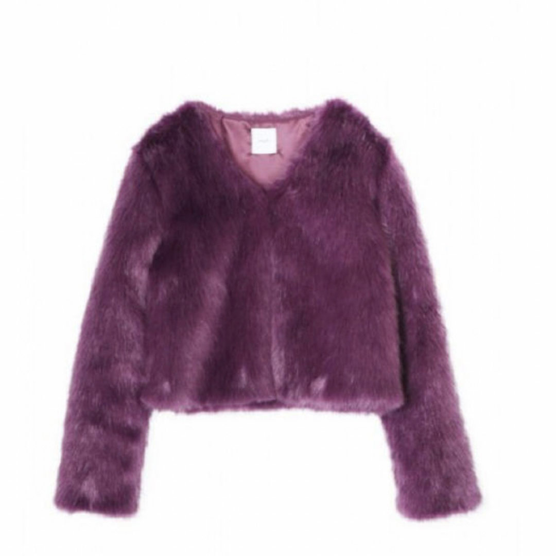 Ameri VINTAGE(アメリヴィンテージ)のAMERI ファーコート　紫 レディースのジャケット/アウター(毛皮/ファーコート)の商品写真