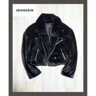 JEANASIS - 5【美品】JEANASIS ショート丈ライダースジャケット ファーであったか♡