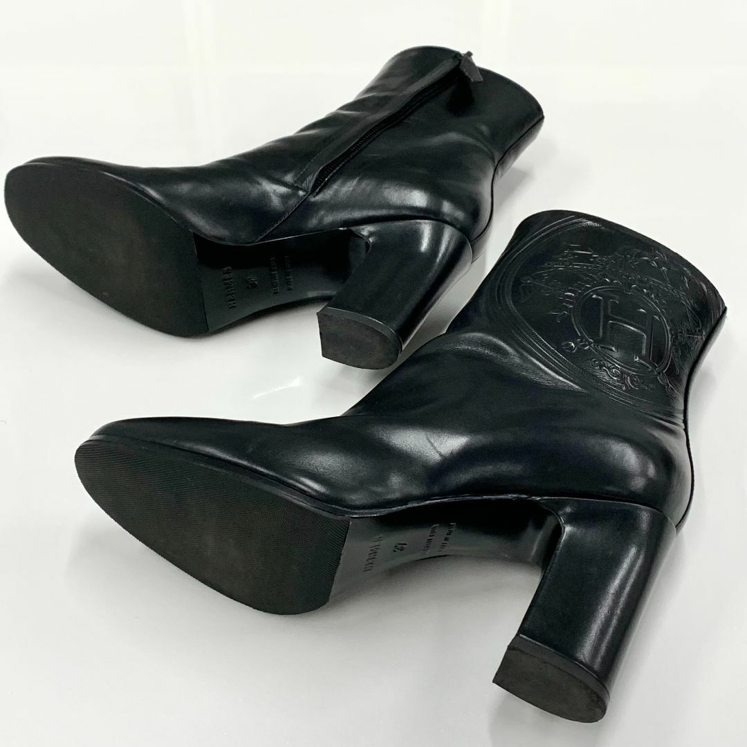 Hermes(エルメス)の8636 エルメス レザー エクスリブリス ショートブーツ ブラック レディースの靴/シューズ(ブーツ)の商品写真