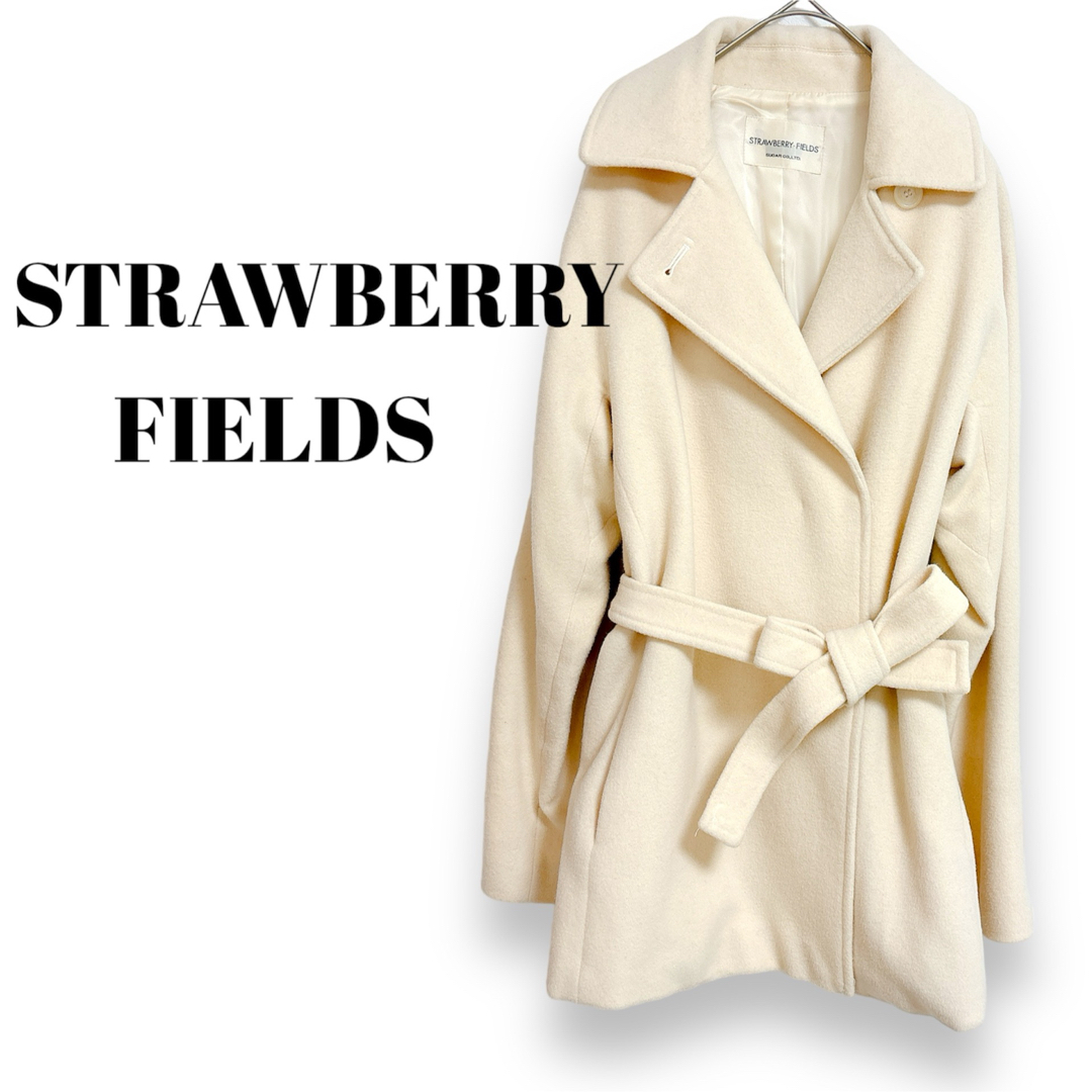 STRAWBERRY-FIELDS(ストロベリーフィールズ)のSTRAWBERRY FIELDS ガウンコート アイボリー レディースのジャケット/アウター(その他)の商品写真