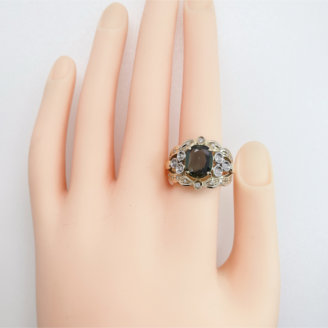 グリーンサファイア 3.49ct PT900 リング 指輪 レディースのアクセサリー(リング(指輪))の商品写真