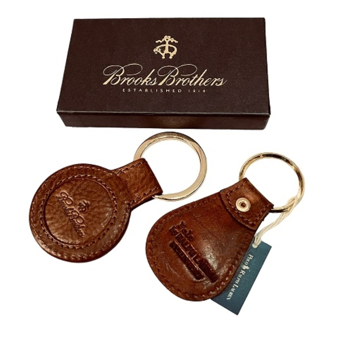 Brooks Brothers(ブルックスブラザース)のブルックスブラザーズ ＆ラルフローレン キーホルダー 2点セット 茶  メンズのファッション小物(ウォレットチェーン)の商品写真