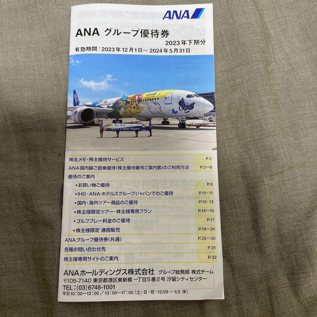 ANA(全日本空輸)(エーエヌエー(ゼンニッポンクウユ))のANA株主優待　2枚 チケットの優待券/割引券(その他)の商品写真