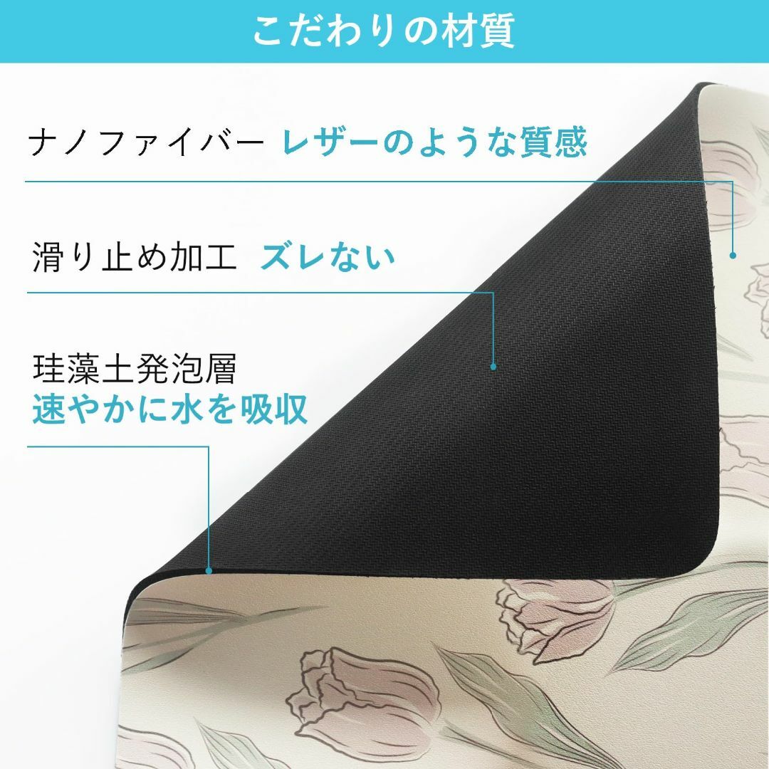 水切りマット ピンク色 30*40cm 丸めて収納 吸水マット キッチン水切りマ インテリア/住まい/日用品のキッチン/食器(その他)の商品写真