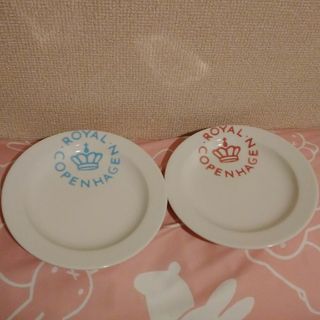 ロイヤルコペンハーゲン(ROYAL COPENHAGEN)のロイヤルコペンハーゲン　ミニプレートセット　ピンク＆ブルー　シグネチャー(食器)